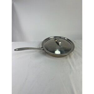 Dansk 10-Inch Stainless Steel Skillet Fry Pan With Lid Made In Korea